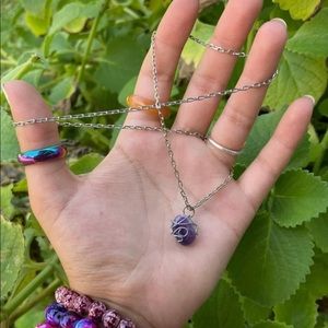 Wired wrapped amethyst necklace